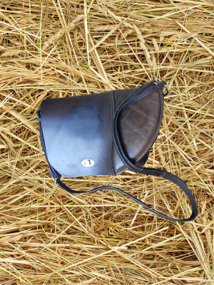 Bespoke shoulder bag made with repurposed Leather