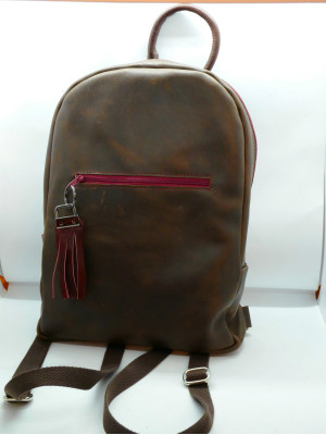 Leather Multipurpose Backpack With Recycled Equestrian Straps