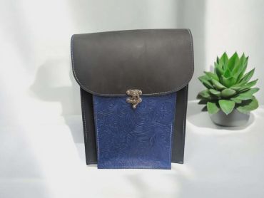 blue embossed