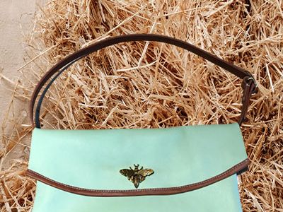 Mint Green Leather Clutch Bag By Elysian Designs Cornwall